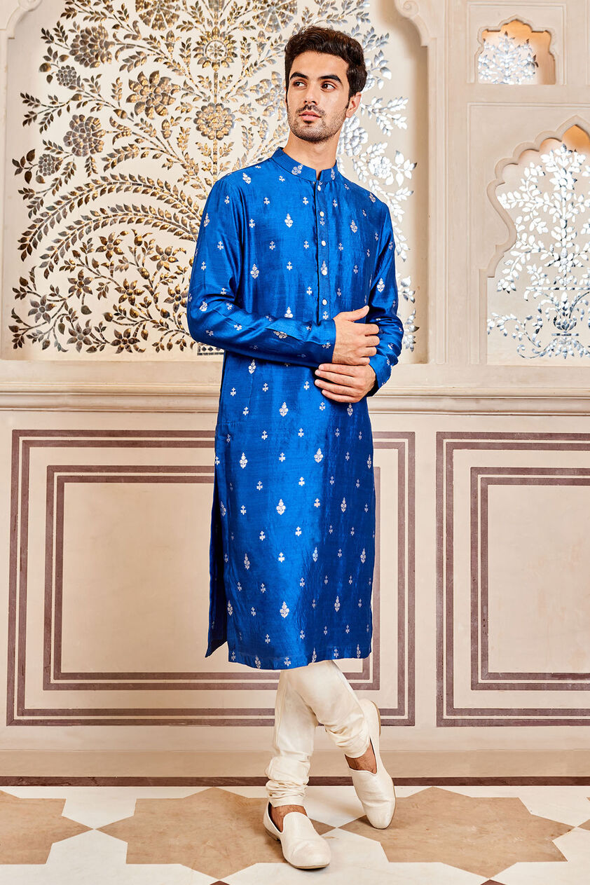 Avyan Kurta - Navy, Navy Blue, image 1