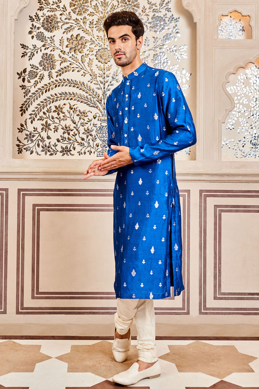 Avyan Kurta - Navy, Navy Blue, image 3